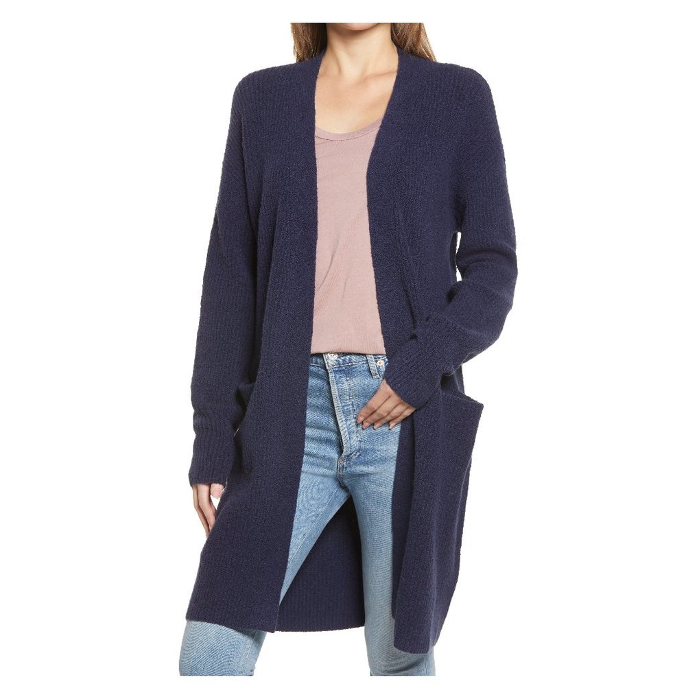 Brand New Women's Caslon Long Cardigan, Size Extra Small - Blue X109